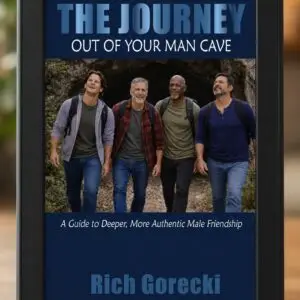 The Journey Out of Your Man Cave ebook displayed on a Kindle e-reader
